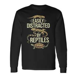 T-shirt à manches longues pour amoureux des reptiles, facilement distrait par les reptiles - Product Image 1