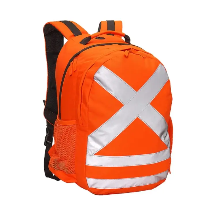 Mochila reflectante de seguridad e hidratación para trabajo, caza, motocicleta y construcción en naranja de alta visibilidad