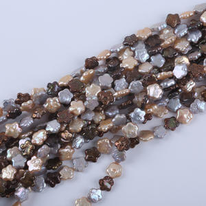 Perlas de Agua Dulce Naturales de Zhuji, Venta al por Mayor, 11-13 mm, Colores Mezclados, Forma de Flor de Ciruelo, Semiterminadas, para Hacer Pulseras - Product Image 3