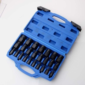 Screw Extractor Set 25pc Imperial Inch Socket Type For Damaged Screw Or Bolt Steel Sand Blasted Blue <b>Box</b> Black - Product Image 3