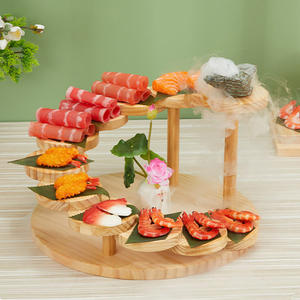 ถาดเสิร์ฟไม้เนื้อแข็งแบบญี่ปุ่น ดีไซน์บันไดหมุนได้ สร้างสรรค์  ชามสไตล์เรียบง่ายสำหรับเนื้อและเครื่องเทศ <span class=keywords><strong>จาน</strong></span>ซูชิตกแต่ง - Product Image 2