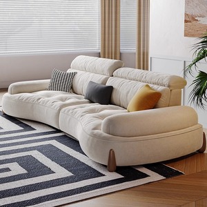 Set Divano Letto Curvo Moderno per Soggiorno di Appartamento - Arredamento Personalizzato in Tessuto - Product Image 2