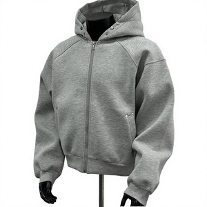 <b>Men's</b> Autumn/Winter Solid Casual Loose Fit <b>Long</b> Zipper-Up <b>Cardigan</b> Sweatshirt Hoodie with Worsted Fabric - Product Image 2