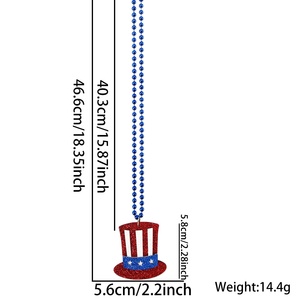 Approvisionnement d'usine Prix attractif Collier de perles en <span class=keywords><strong>plastique</strong></span> Collier léger de fête du jour de l'indépendance - Product Image 6