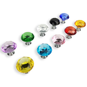 Maniglia a pomello in vetro cristallo da 25mm 30mm 40mm per cassetti e armadietti, con finitura a diamante, all'ingrosso dalla fabbrica - Product Image 5