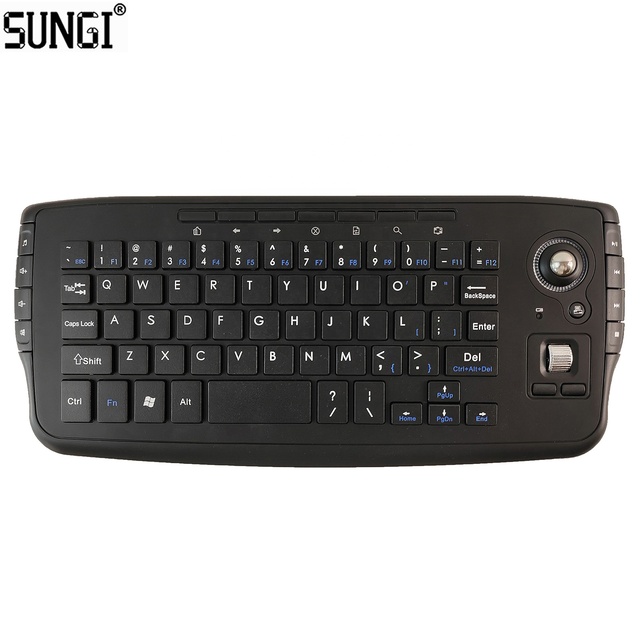 2.4GHz Mini Wireless Multimedia Keyboard with Trackball Mouse Optical Keyboard and Mouse Set for Windows Android Mac OS