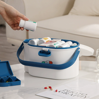 Boîte de rangement en plastique rectangulaire pour la maison et les voyages, trousse de premiers soins, boîte médicale, capacité de 10 kg, 3-6 L, boîte à pilules amovible