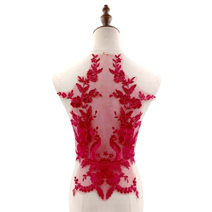 Collier brodé en maille, fleur brodée en satin de polyester sur la poitrine, pour robe de mariée femme, décoratif - Product Image 6