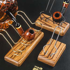 Espositore per tubi di legno con venature di Zebra di lusso Multi specificazione in metallo accessori per fumare <span class=keywords><strong>porta</strong></span> pipa per tabacco - Product Image 1