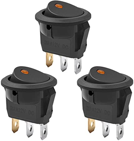 3pin 12 В 20A автомобильный Грузовик круглый тумблер светодиодный переключатель синий свет SPST ВКЛ-ВЫКЛ кулисный переключатель