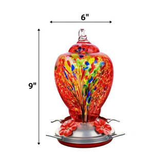 Mangeoire <span class=keywords><strong>à</strong></span> colibris pour l'extérieur, patio, grande capacité de 32 onces, en métal coloré avec <span class=keywords><strong>verre</strong></span>, écologique, <span class=keywords><strong>à</strong></span> suspendre - Product Image 2