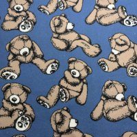 Tissu en toile de coton 8 oz imprimé numériquement sur mesure, motif ours en peluche de dessin animé, minimum 1 m pour sacs, coussins, textiles de maison pour enfants, artisanat
