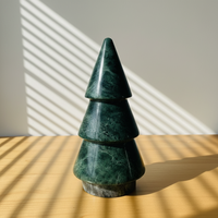 Décoration de Noël en marbre naturel, design nordique écologique, vert Inde, forme irrégulière, pour intérieur, décoration de la maison