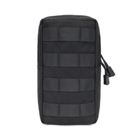 Pochette tactique avec fermeture à glissière, doublure en nylon imperméable, sangle MOLLE, sécurisez votre équipement, clip en plastique, boucle de connexion