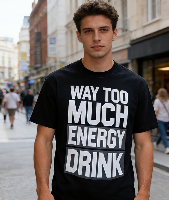 Men's Statement Slogan T-Shirt Oversized Cotton Bold Graphic Print Casual Urban Tee