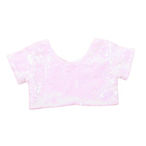 T-shirt d'été neuf pour bébé fille, à manches courtes, avec sequins 3D et motifs de dessins animés, écologique, respirant et mignon, designs personnalisables, vente en gros - Product Image 3