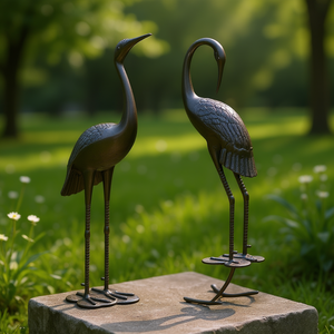 Statua Ornamentale da Giardino in Metallo a Forma di Uccello, Verniciata a Polvere, Resistente alla Ruggine, Autoportante, Decorazione da Esterno in Stile Tradizionale - Product Image 2