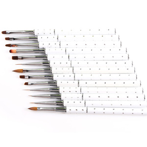 Zzdts — stylo à ongles en pierre, ensemble de couleurs, haute qualité, personnalisé, série blanche à rayures, ombrage, en gel de kolinsky, brosse <span class=keywords><strong>pour</strong></span> nail art - Product Image 4