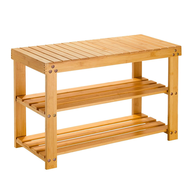 Shoe changing stool (bamboo color)