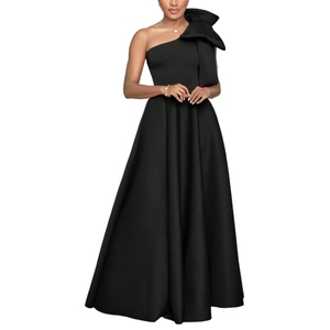 Vestidos Maxi Elegantes de Hombro Inclinado sin Mangas con Lazo para Mujer, Cintura Natural, Antiestáticos, a la Moda, Venta al por Mayor, Novedad - Product Image 2