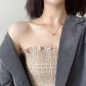 Haifeng Meilong Geometric Lock Necklace Platinum Gold Rose Gold Everyday Wear Bezel Setting Fine Chain - Product Image 4
