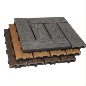 300*300*22mm Garden use Floor Deck Interlocking Outdoor Wood Fiber+HDPE WPC DIY Engineered Deck Tiles