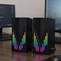 Mini haut-parleurs compacts en plastique USB 2.0 filaire PC haut-parleur haut-parleur de jeu Audio avec lumière pour ordinateur de bureau haut-parleurs