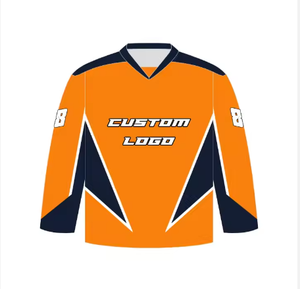 专业团队定制标志成人冰球运动衬衫聚酯滑车斜纹升华曲棍球制服 - Product Image 1