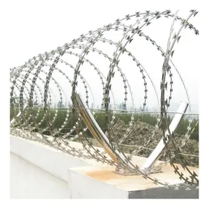 Border protection SS304 razor wire galvanized concertina razor wire BTO22 razor barbed wire