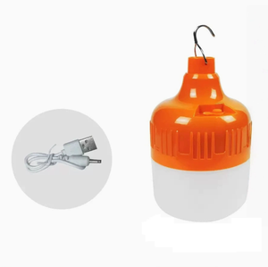 Orange Rechargeable LED Bulb Emergency Light, USB Hanging Lamp for Supermarket, Camping,Fishing,Outdoor Light - Product Image 1