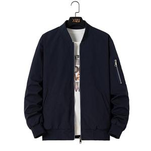 Chaqueta de bombardero táctica en blanco con cremallera para hombre, ropa de calle, chaqueta de piloto de vuelo con estampado bordado personalizado - Product Image 3