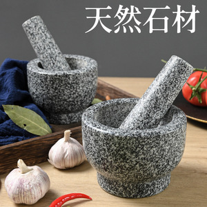 Stone Garlic Mortar And Pestle Natural Stone Manual Grinder For Garlic Paste Durable Herb Spice Tool - Product Image 4