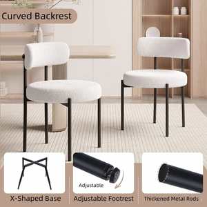 Silla de Comedor Moderna de Lujo, Tapizada en Tela + Metal, Ligera, Portátil y Ecológica para Hogar, Cocina y Parque - Product Image 3
