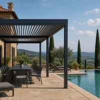Stilvolle LED-integrierte 3x4m Lamellendach-Pergola für Garten und Außenbereich, Aluminiumkonstruktion für Wohn- und Gewerbebereiche, pulverbeschichtet