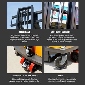 電動スタッカー 1.5トン 2トン 電動歩行式スタッカー フォークリフト 電動スタンドアップスタッカー 倉庫用 - Product Image 2