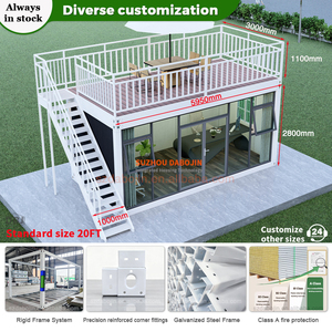 <span class=keywords><strong>Maison</strong></span> conteneur préfabriquée modulaire 20 pieds, extensible, avec structure en acier, maisonnette portable pliable, espace de rangement spacieux avec étagères - Product Image 2