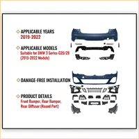 Kit carrosserie G20 G28 pour BMW Série 3, mise à niveau au style M Sport, comprenant pare-chocs avant, diffuseur arrière, jupes latérales et calandre, modèles 2019 2020 2021 2022