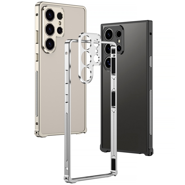 Wholesale Shockproof Hard Metal Bumper Phone Case with Metal Camera Protector Cover Case for Samsung Galaxy S25 Ultra S24Ultra
