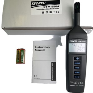 Tecpel DTM-550A – Hygromètre et thermomètre de haute précision avec point de rosée et température d'air ambiant, écran LCD, personnalisable OEM pour usage industriel - Product Image 5