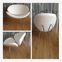 Chaise basse grande taille en cuir PU Orange Slice Chaise longue de loisirs Chaise de salon
