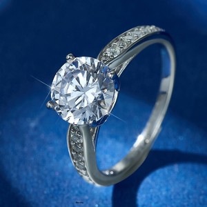 Anillos de Compromiso de Plata 925 con Circonita Cúbica de Corte Radiante <span class=keywords><strong>y</strong></span> Baño de Rodio para Mujer, Diseño de Eternidad, Promesa de Amor, para Uso Diario - Product Image 2