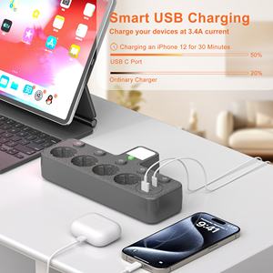 <span class=keywords><strong>Toma</strong></span> <span class=keywords><strong>de</strong></span> corriente Europea 7 en 1 con luz LED USB TIPO C <span class=keywords><strong>de</strong></span> alta calidad para uso doméstico nocturno - Product Image 6