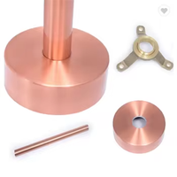 Grifo de Bañera con Soporte de Pie en Oro Rosa, Moderno, de una Sola Manija, Latón con Acabado Cepillado, Núcleo de Válvula de Cerámica, Barra Deslizante de Lluvia, para Apartamento