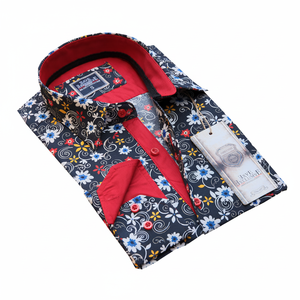 เสื้อเชิ้ตผู้ชายลายเดซี่สีดำหลากสี - Product Image 2