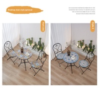 Ensemble de chaises pour table à thé, balcon, cour, extérieur, deux chaises, trois pièces, combinaison de matériaux métalliques pour jardin sur le toit