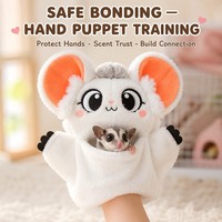 Sac de couchage suspendu en fausse fourrure de lapin, type marionnette à main, et nid-caverne en peluche pour petaugeur, 2-en-1, pochette de réconfort, lit-cage chaud, doux et confortable