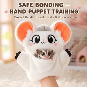 Sac de couchage suspendu en fausse fourrure de lapin, type marionnette à main, et nid-caverne en peluche pour petaugeur, 2-en-1, pochette de réconfort, lit-cage chaud, doux et confortable - Product Image 5