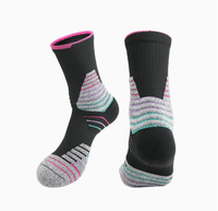 Chaussettes de basketball pour hommes avec semelle en tissu éponge, mi-mollet, respirantes, pour la course et le sport, antidérapantes, absorbant la transpiration, chaussettes de performance