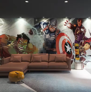 Papel pintado autoadhesivo de superhéroe de dibujos animados de cómic 3D para habitación de niños - Product Image 3