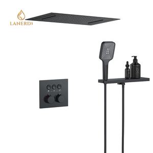 دش مخفي <span class=keywords><strong>UPC</strong></span> عالي الجودة صنبور ترموستاتي نحاسي مثبت في السقف طقم دش مطري حمام برأس دش شلال - Product Image 2